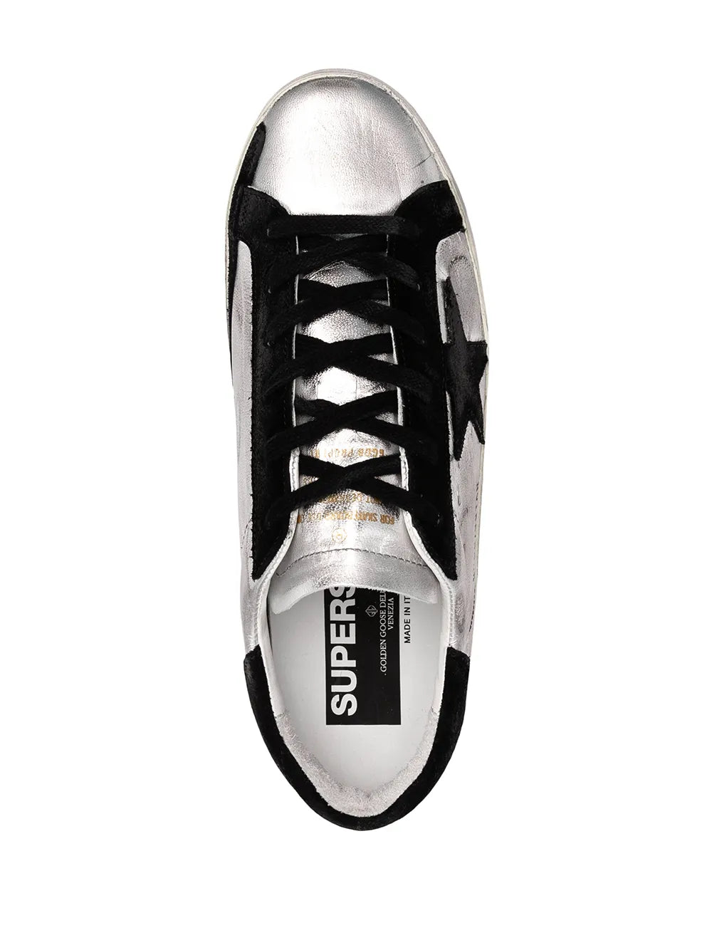 Golden Goose Super-Star Silver Leather Black Details