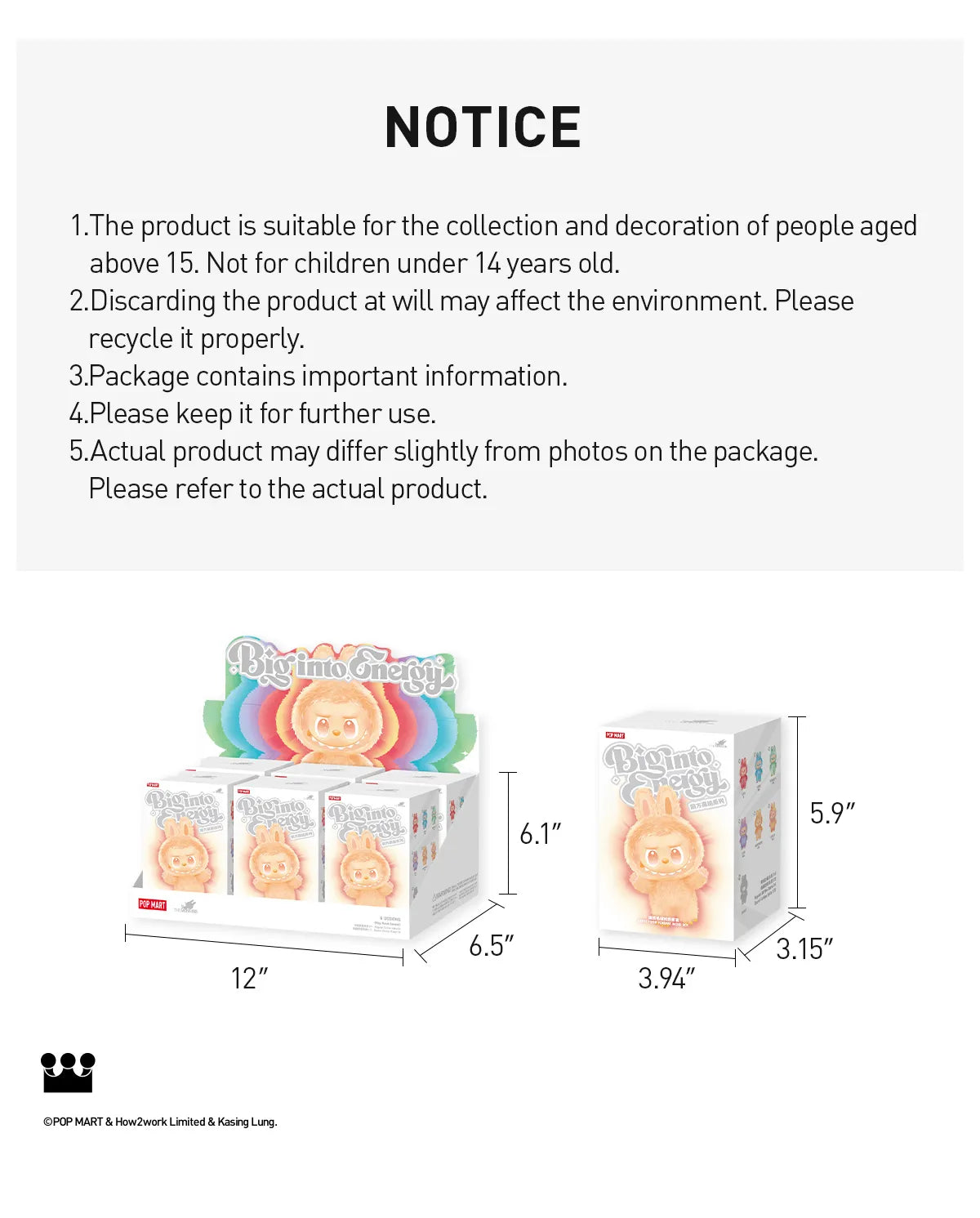 Pop Mart Labubu The Monsters Big into Energy Series Vinyl Face Blind Box