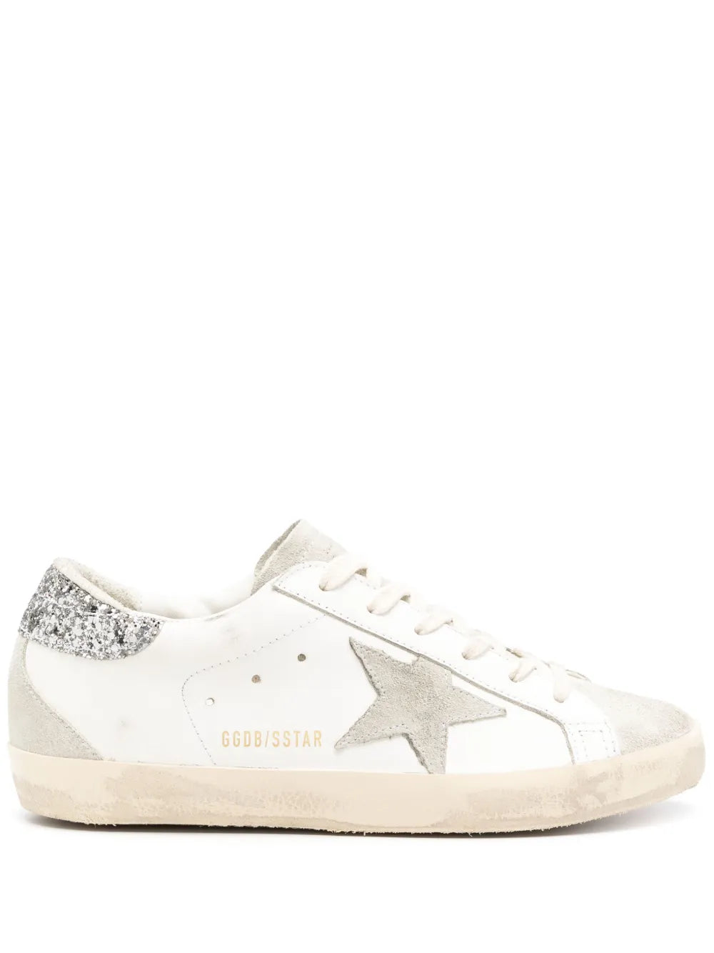 Golden Goose Super-Star Leather Sneakers Grey Glitter