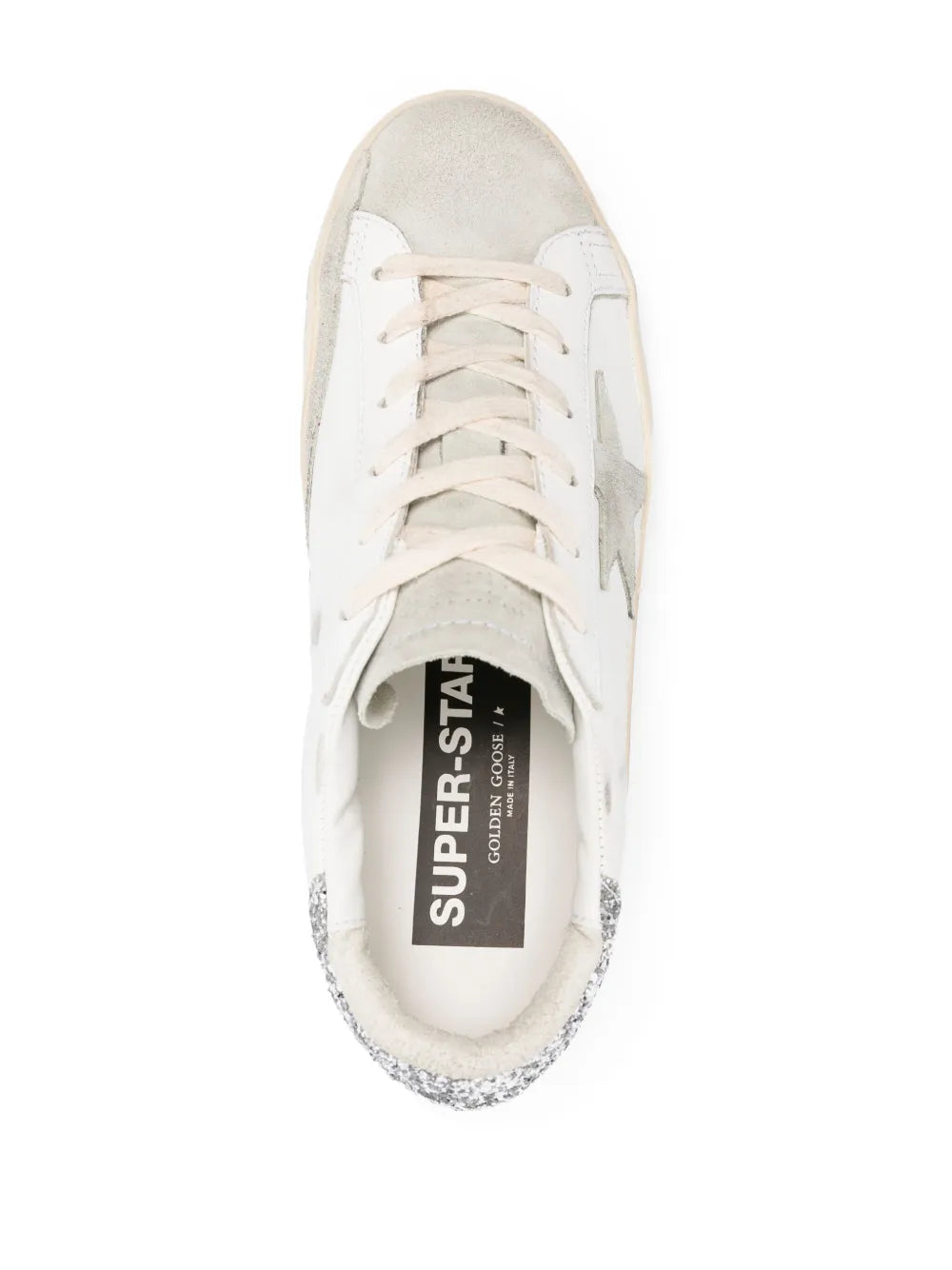 Golden Goose Super-Star Leather Sneakers Grey Glitter