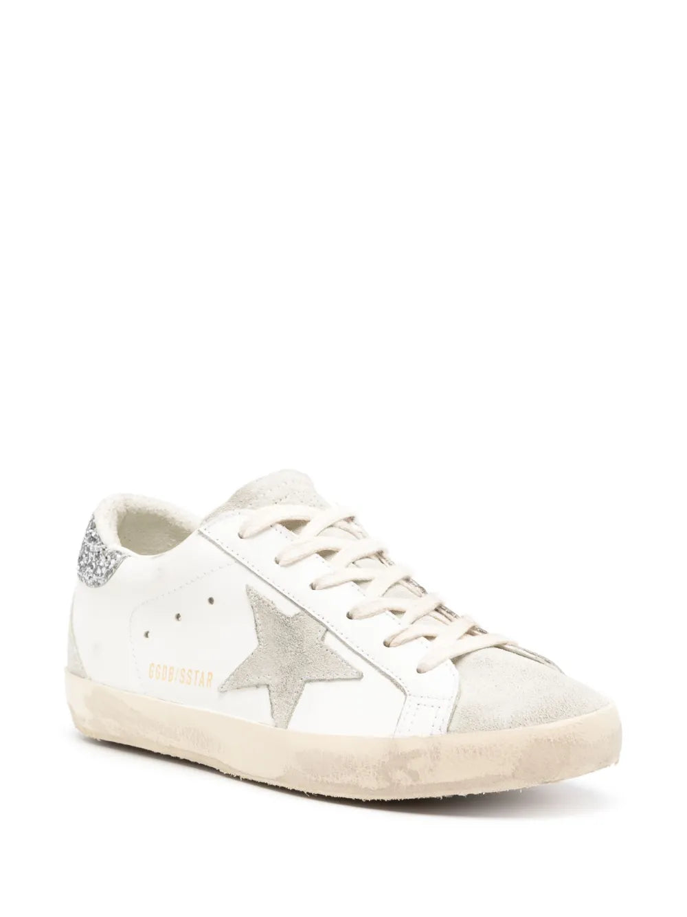 Golden Goose Super-Star Leather Sneakers Grey Glitter