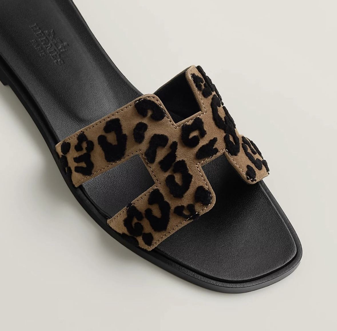 Hermes Oran Sandals Animal Print