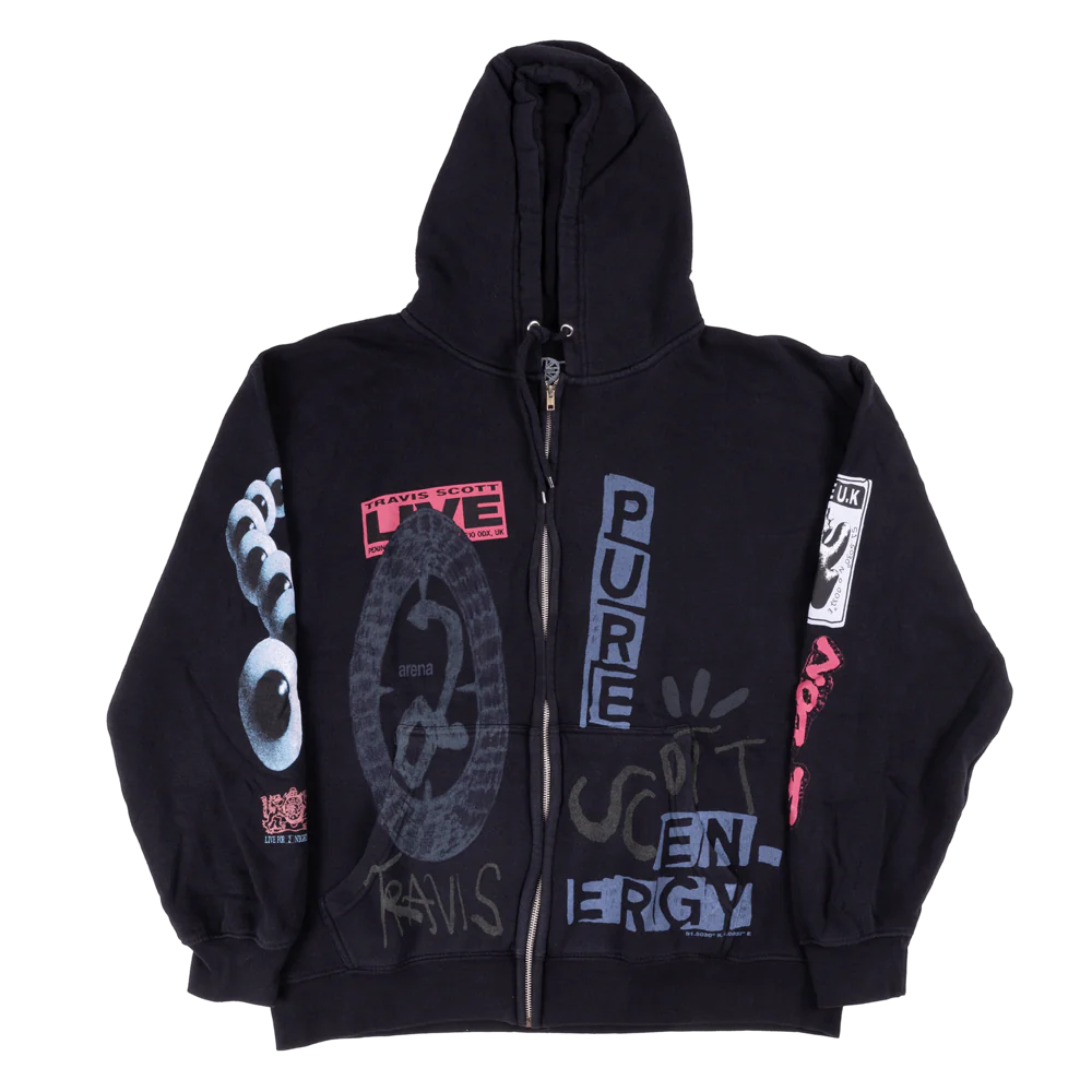 TRAVIS SCOTT O2 PURE ZIP UP HOODIE BLACK