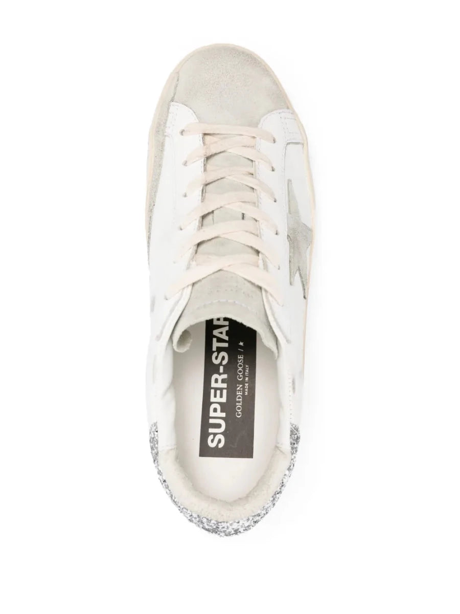 Golden Goose Super-Star Leather Sneakers Grey Glitter - Outsole
