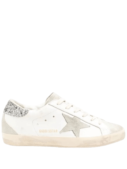 Golden Goose Super-Star Leather Sneakers Grey Glitter - Outsole
