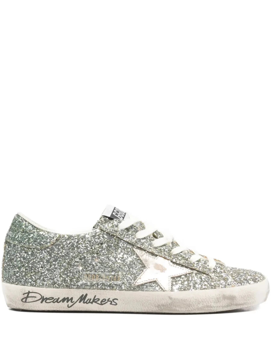 Golden Goose Super-Star Platinum Green Glitter - Outsole