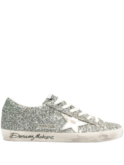 Golden Goose Super-Star Platinum Green Glitter - Outsole