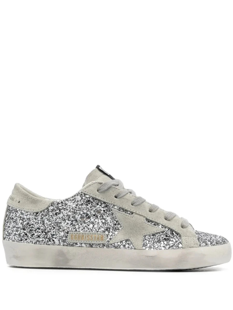 Golden Goose Super-Star Silver Glitter Ice Grey - Outsole