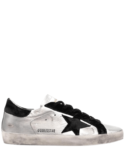 Golden Goose Super-Star Silver Leather Black Details - Outsole