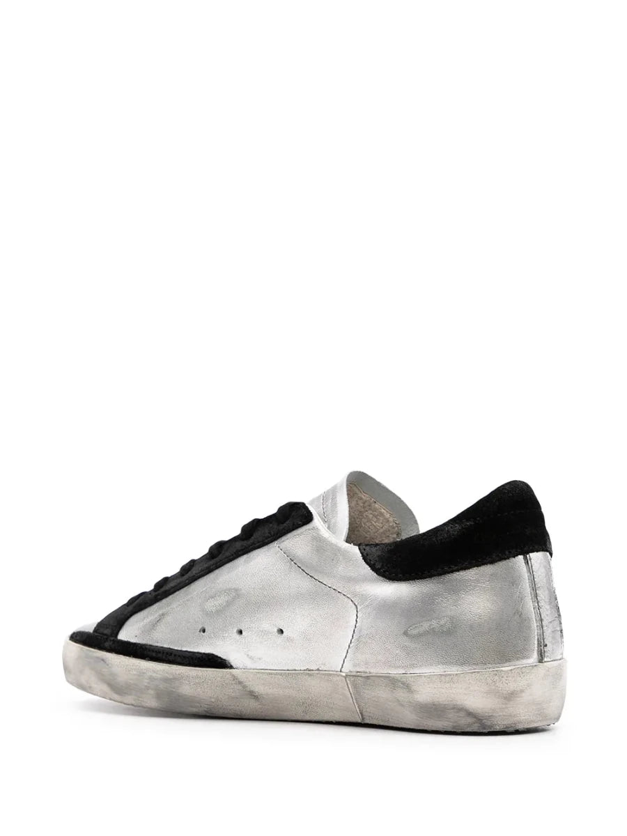 Golden Goose Super-Star Silver Leather Black Details - Outsole