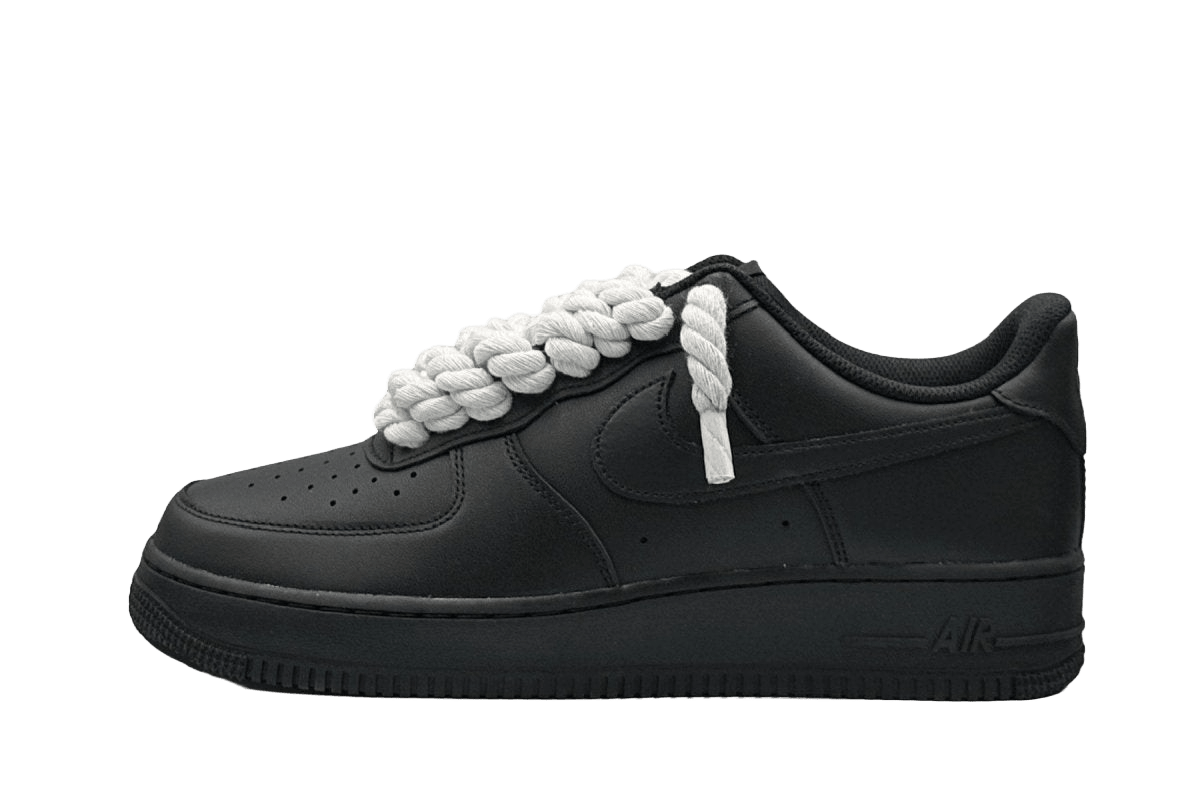 Nike Air Force 1 Low Black Rope Laces White - Outsole