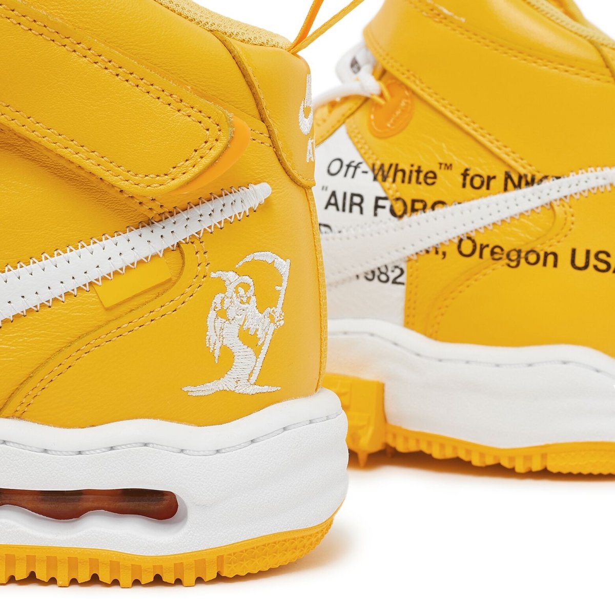 Nike Air Force 1 Mid Off White Varsity Maize - Outsole