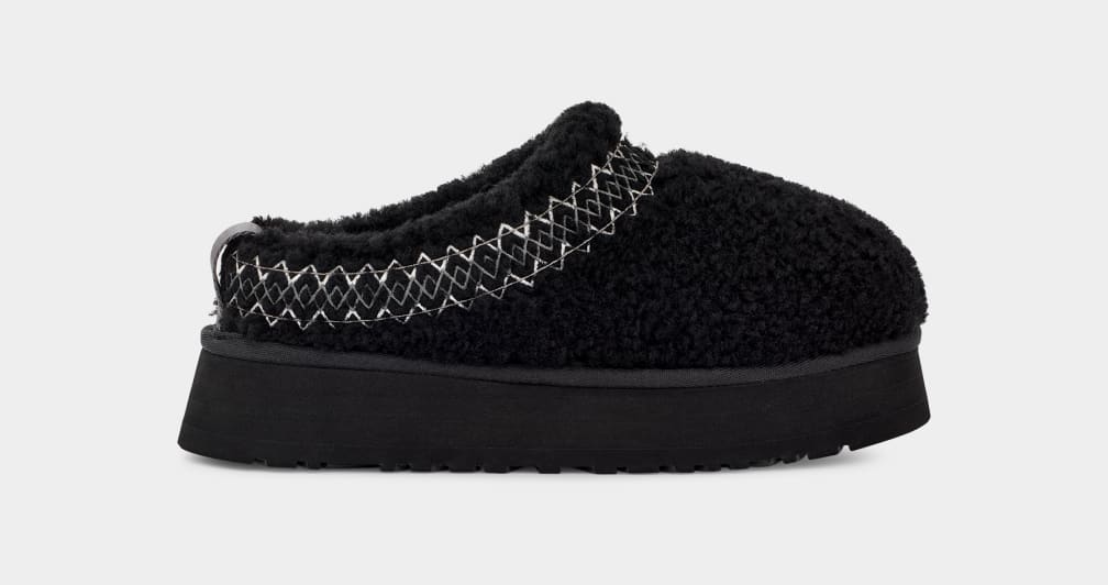 UGG TAZZ SLIPPER BRAID BLACK 
