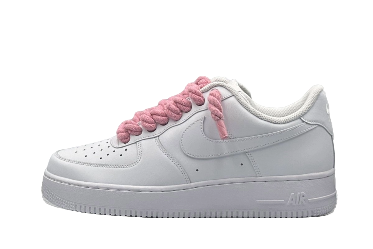 Nike Air Force 1 Low White Pink Rope Laces