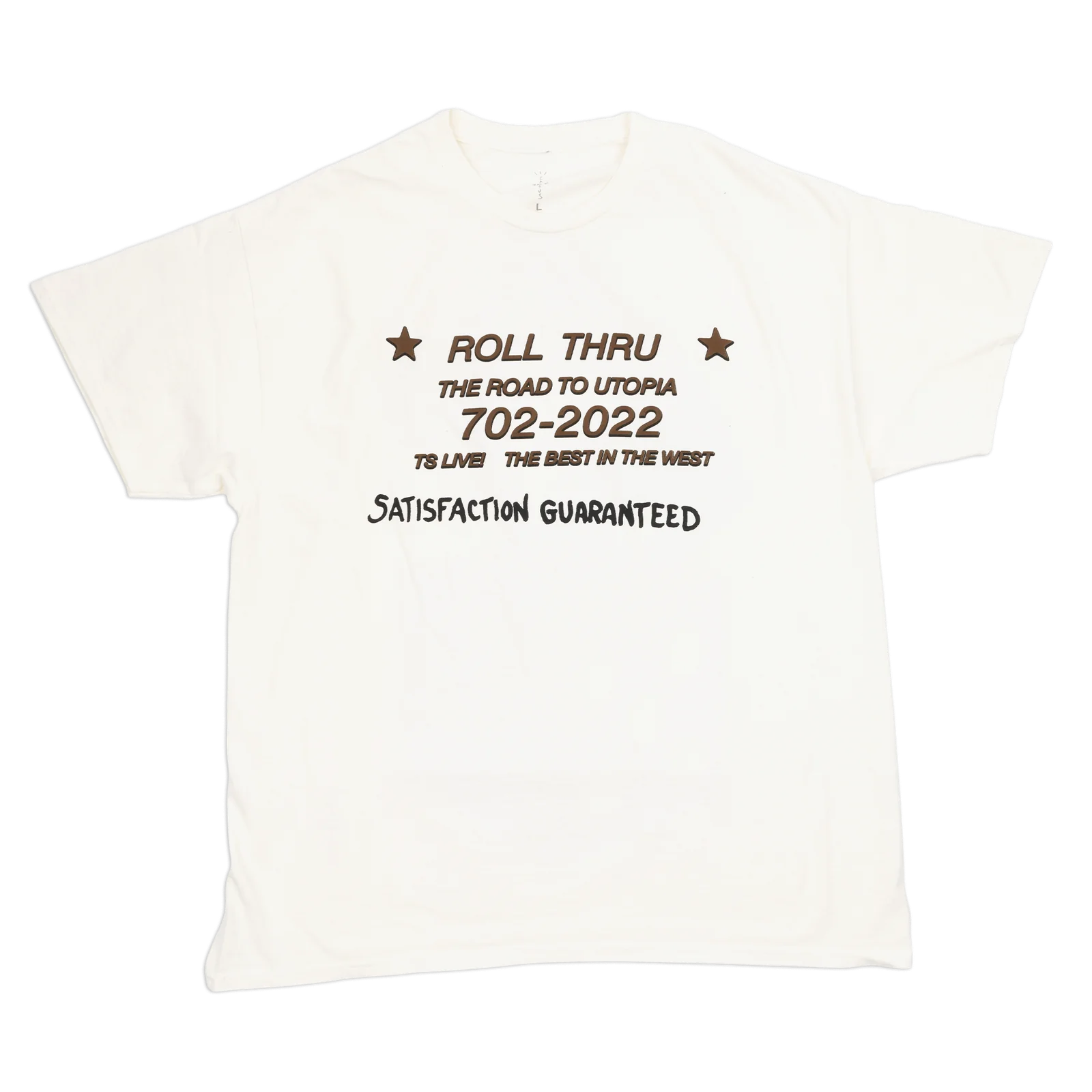 TRAVIS SCOTT ROAD TO UTOPIA LAS VEGAS DICE T-SHIRT OFF WHITE 