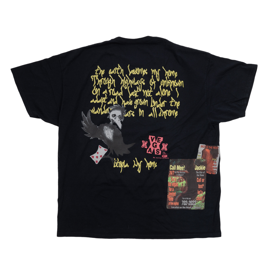 TRAVIS SCOTT ROAD TO UTOPIA LAS VEGAS MONEYBAGS T-SHIRT BLACK 