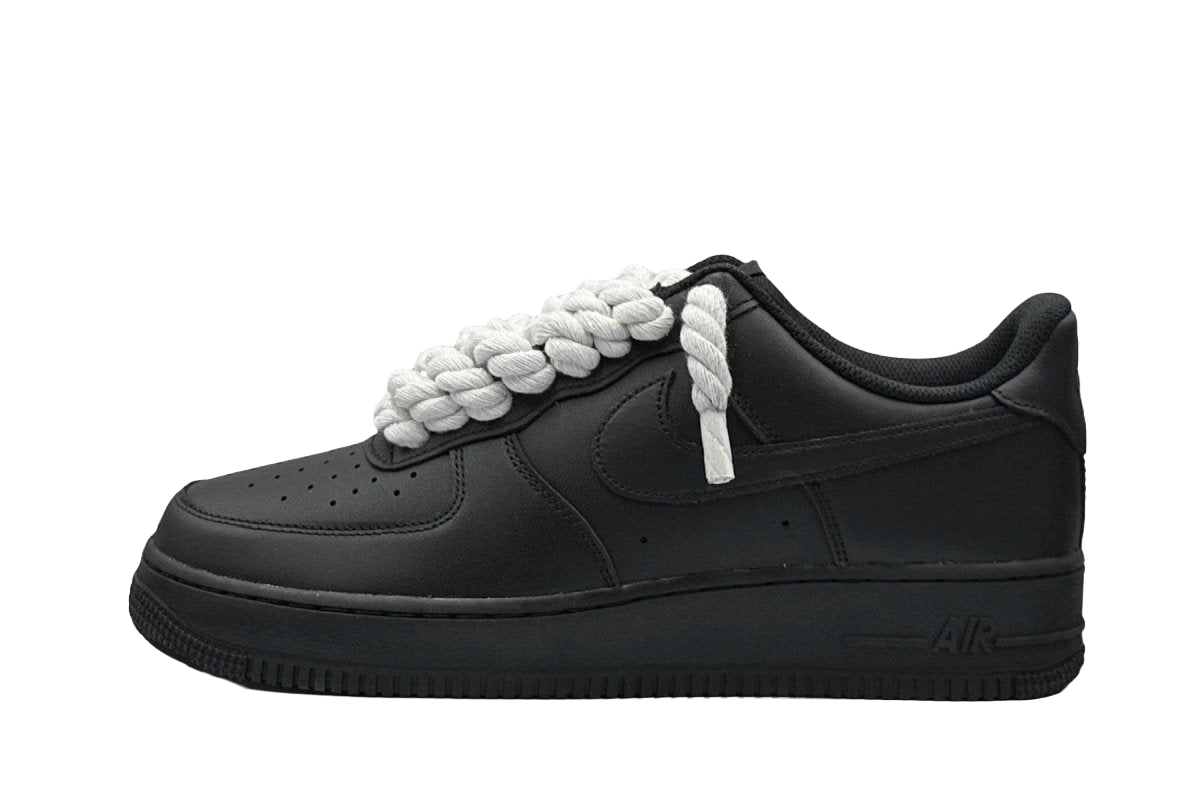 Nike Air Force 1 Low Black Rope Laces White