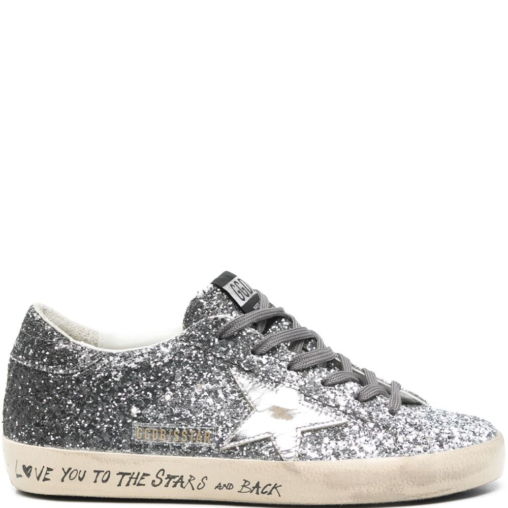 Golden Goose Super-Star Leather Sneakers Glitter