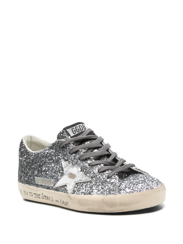 Golden Goose Super-Star Leather Sneakers Glitter