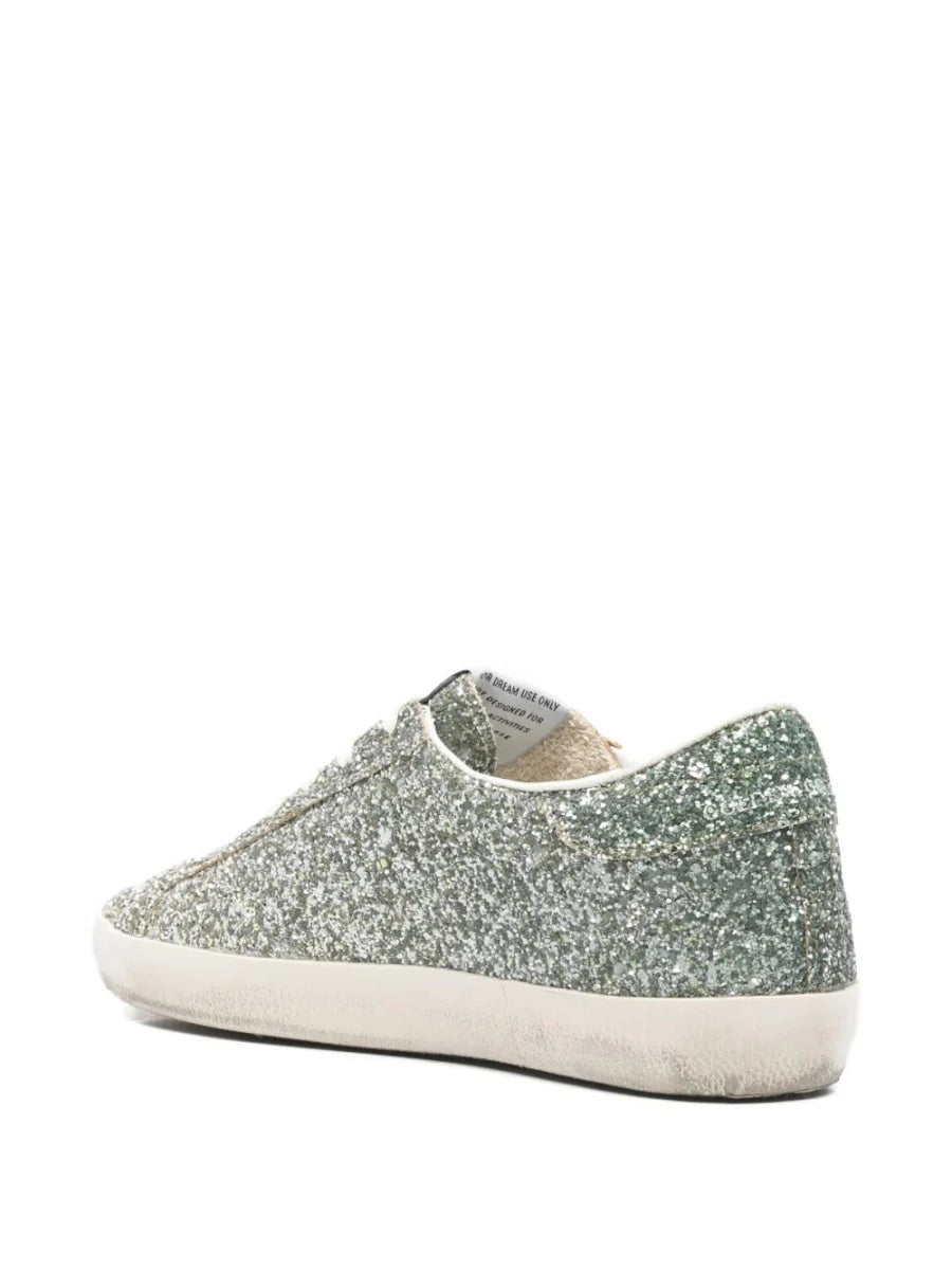 Golden Goose Super-Star Platinum Green Glitter - Outsole