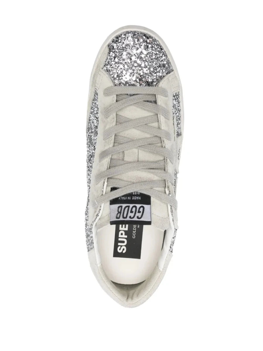 Golden Goose Super-Star Silver Glitter Ice Grey - Outsole
