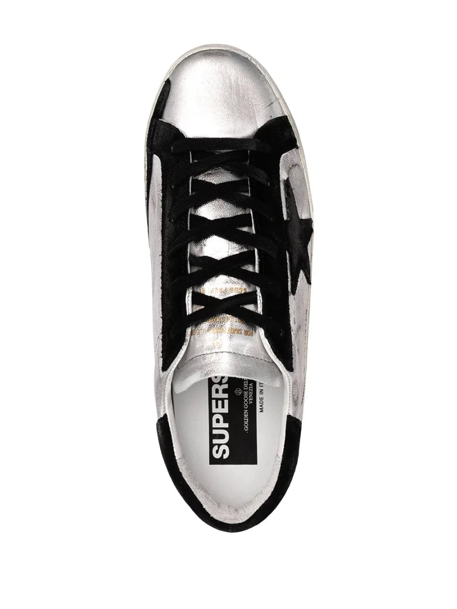 Golden Goose Super-Star Silver Leather Black Details - Outsole