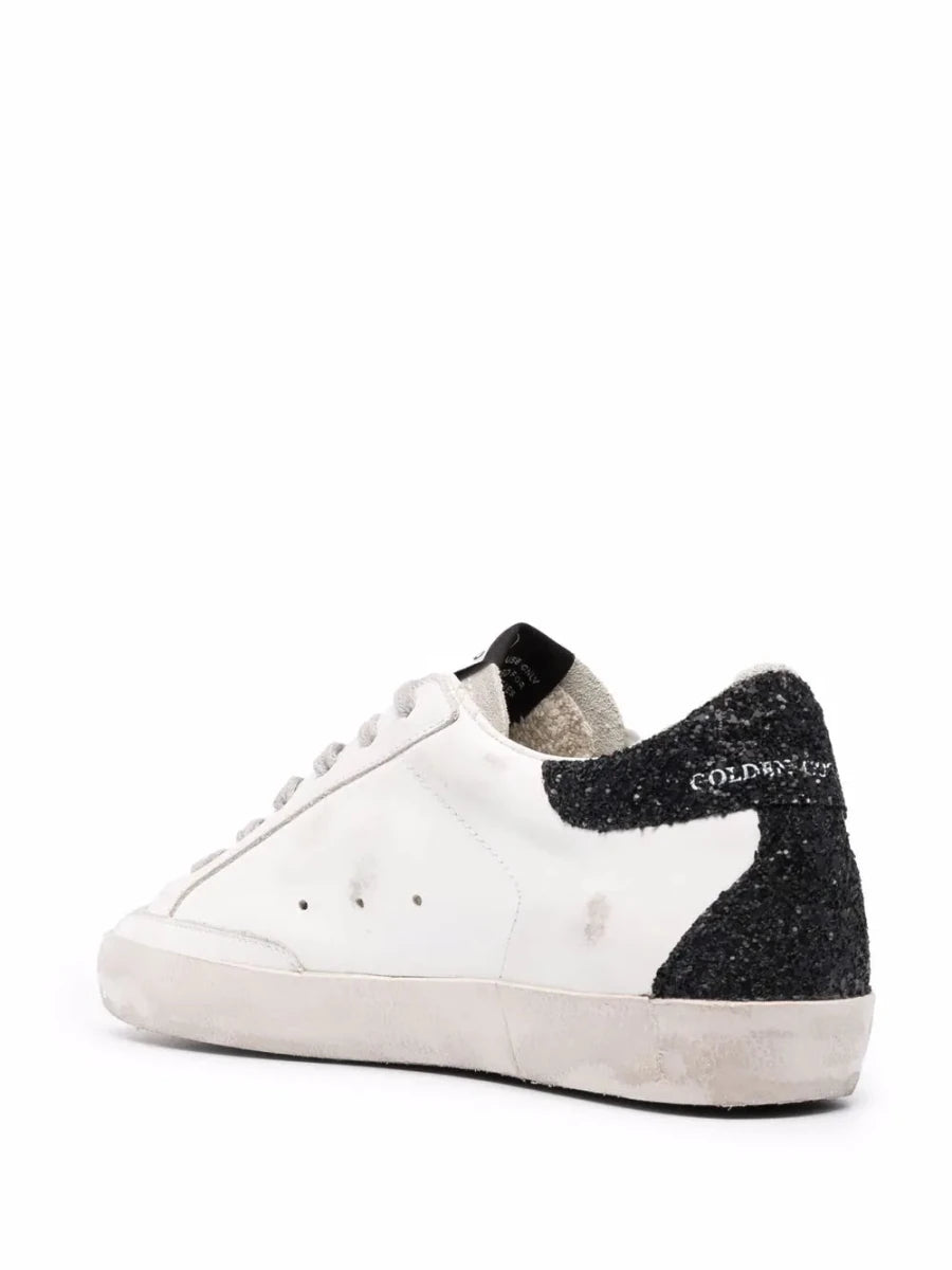 Golden Goose Super-Star White Gold Glitter Star Black Glitter - Outsole