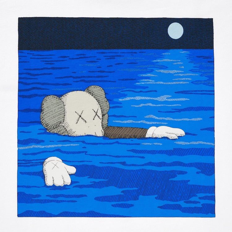 KAWS x Uniqlo T-Shirt White Blue - Outsole