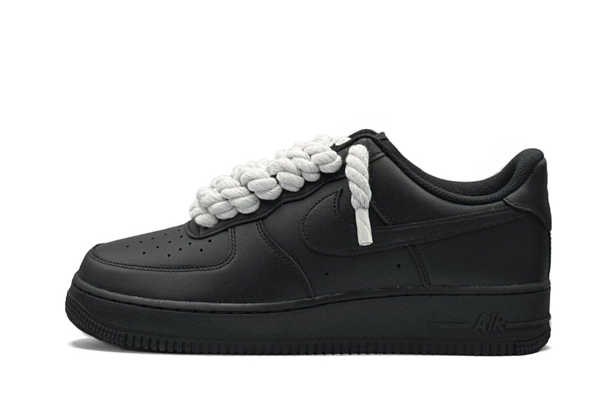 Nike Air Force 1 Low Black Rope Laces White - Outsole