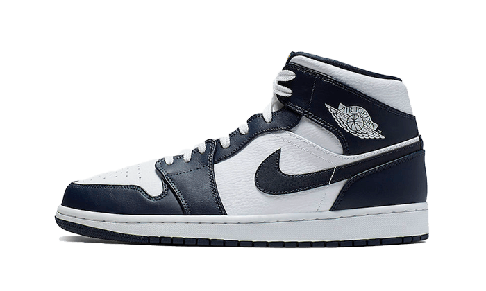 Air Jordan 1 Mid White Metallic Gold Obsidian 